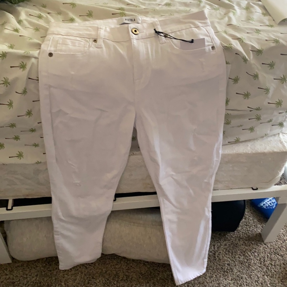 Pistola white distressed jeans